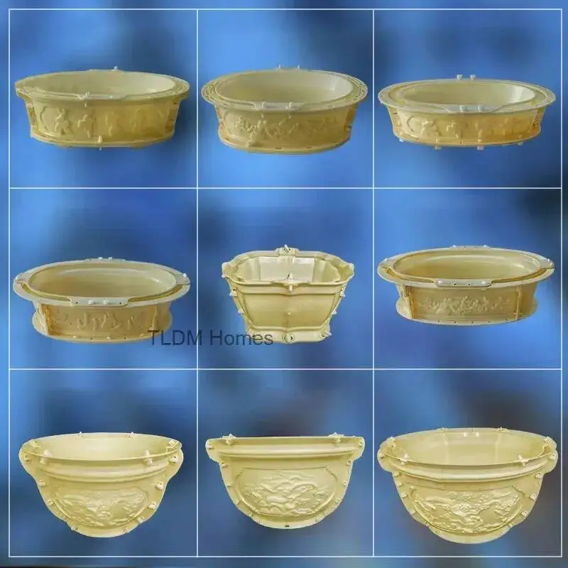 New Chinese Cement Flower Pot DIY Mold European Bonsai Model Creative Home Garden Potted Plastic Balcony Decorations Outdoor T
