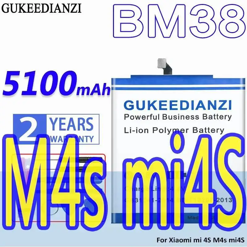 

Fast Charging Mobile Phone Battery For Xiaomi MI 4S M4s Mi4s BM38 5100Mah
