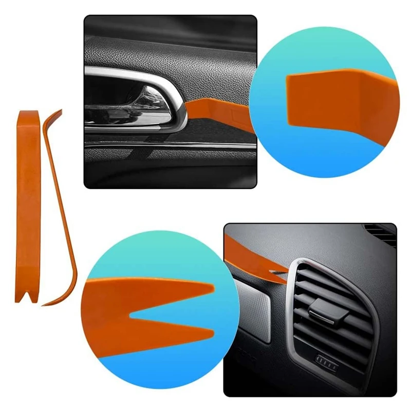 4Pcs Auto Trim Removal Pry Tool Set Car Interior Door Panel, Trim, Audio And Dashboard Dismantle Spudger Prying Kit