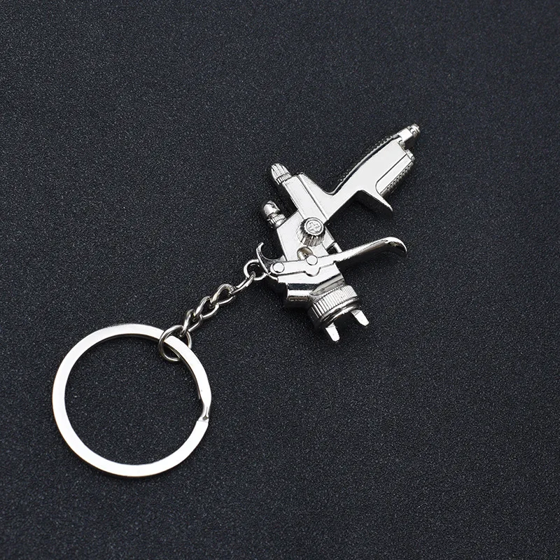 1Pcs Women Men Metal New Water Gun Keychain Car Wash Tools High-Pressure Water Gun Model Key Chain Party Gift Pendant Key Ring