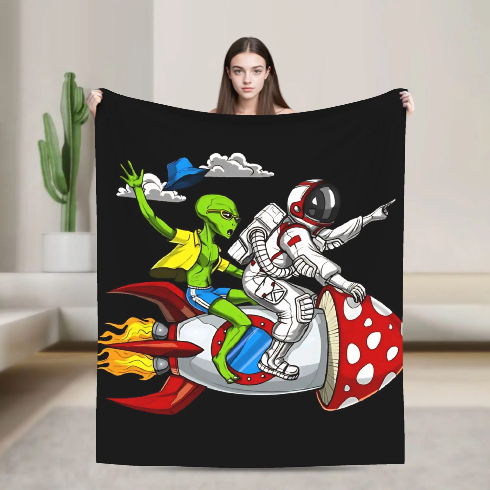 Space Psychonauts Trip  Gift Blanket For Men Women Cozy Soft  Throw Blankets for Bed 50x60 Inches Multi-size
