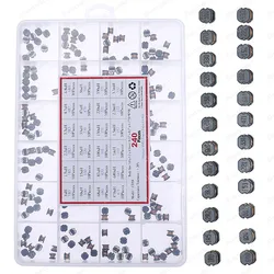240pcs 24value CD54 SMD Power Inductance Box kit 2.2/3.3/4.7/6.8/10/22/33/47/68/100/220/330-680uH 1mH Wire Wound Inductance