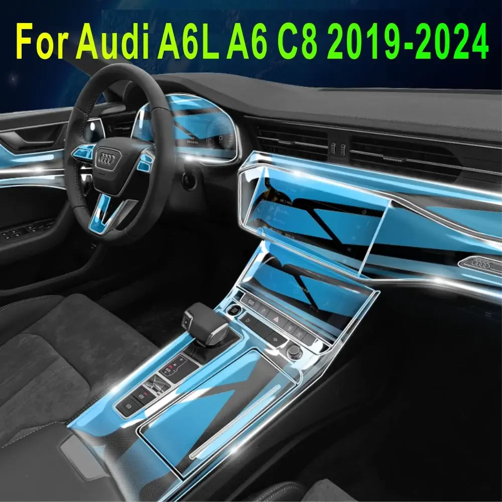 

For Audi A6L A6 C8 2019-2025 Accessories Car interior film transparent TPU Gear Panel Center Console Anti-scratch Sticker