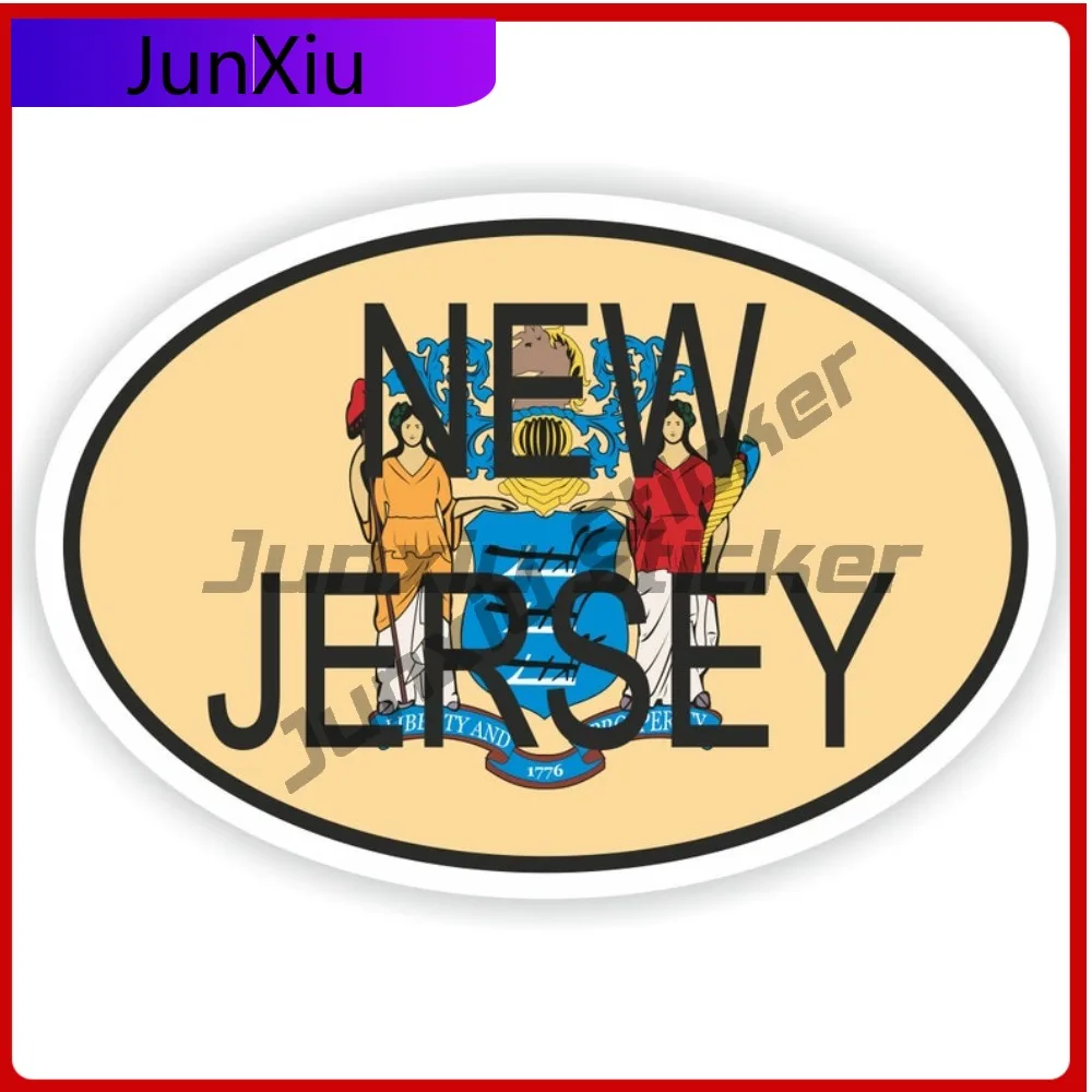 نيو جيرسي مدينة ملصق مع العلم الوطني شارة ملصق الزخرفية غطاء الصفر غطاء الخدش ملصقات الوفير ملصق مضحك
