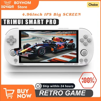 Trimui Smart Pro Console de jogos portátil 4.96 ''tela IPS Sistema Linux Joystick Iluminação RGB Smartpro Retro Video Game Player Presente