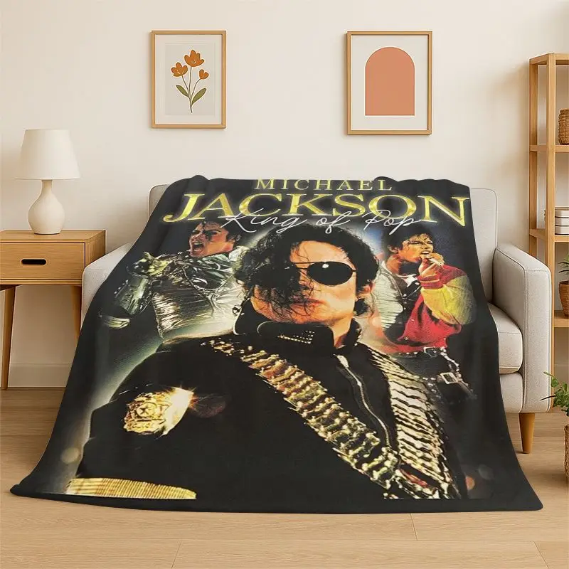 Retro MJ Michael Jackson King of Pop Soft Flannel Throw Blanket,Cozy Blanket for Bed,Couch,Sofa,Bedroom,Living Room,Travel
