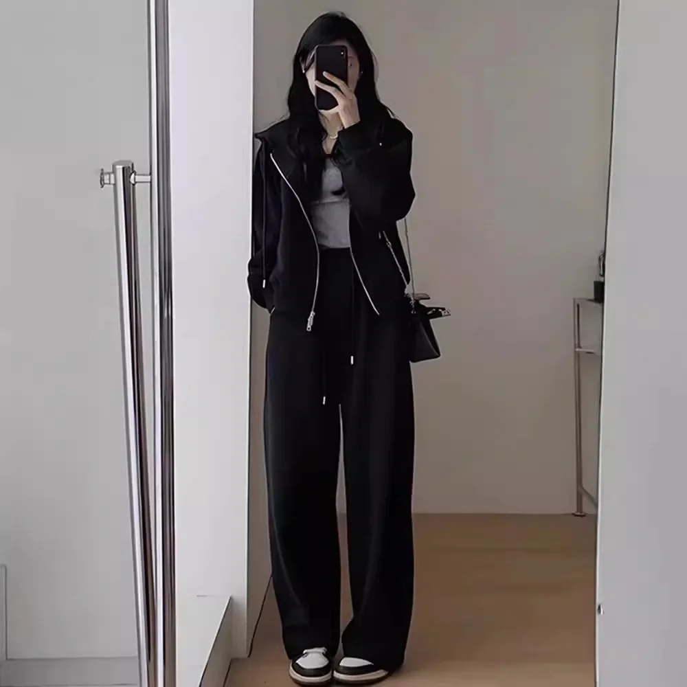 مجموعة أوائل الخريف 2024 نظام الشاي الجديد مطابقة الملابس النسائية حجم كبير البلوز قطعتين دعوى نظام الملح شعبية #4