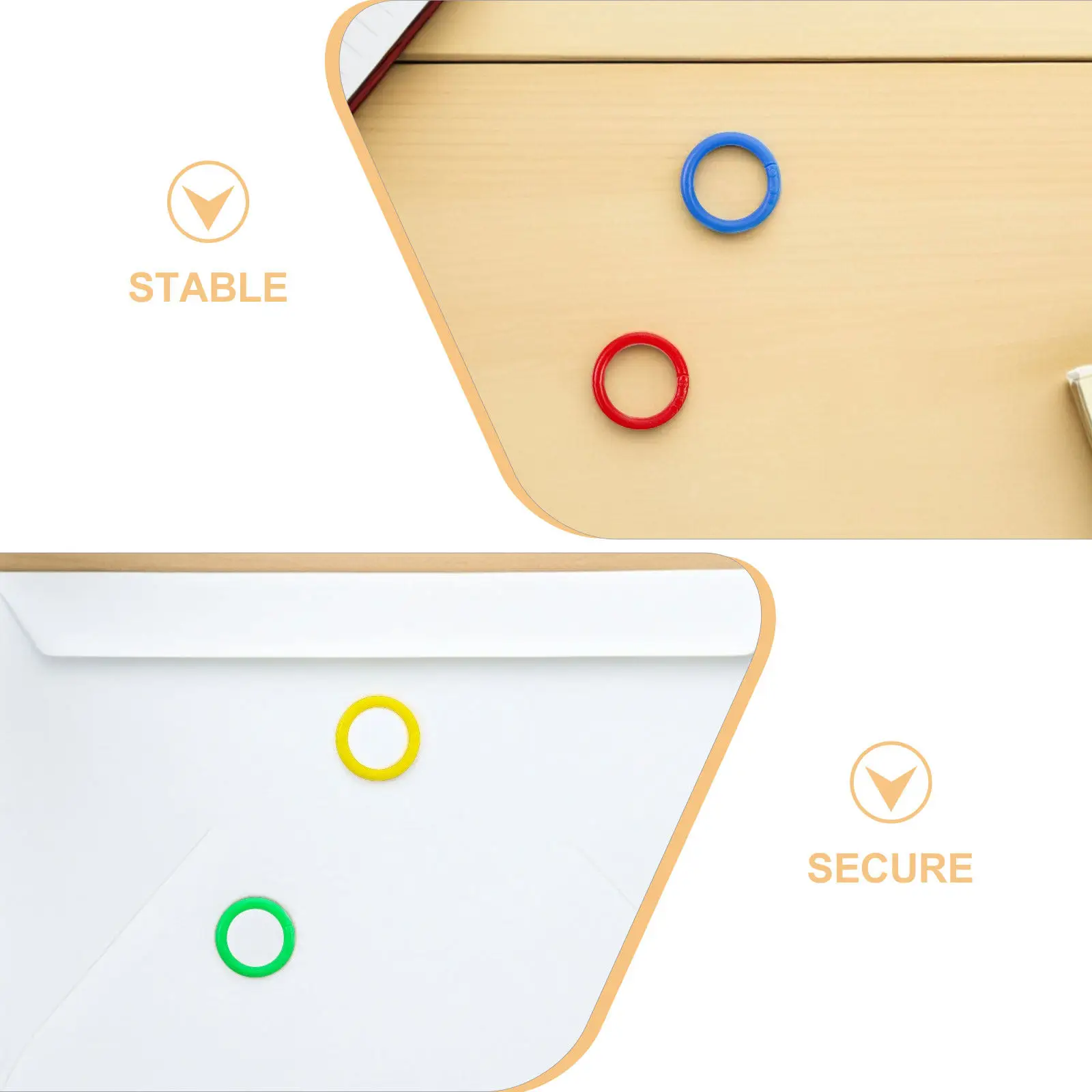 100Pcs Plastic Binding Rings Colored Loose Leaf Book Rings for Journals Flashcards Office School DIY Craft Binder Hoops