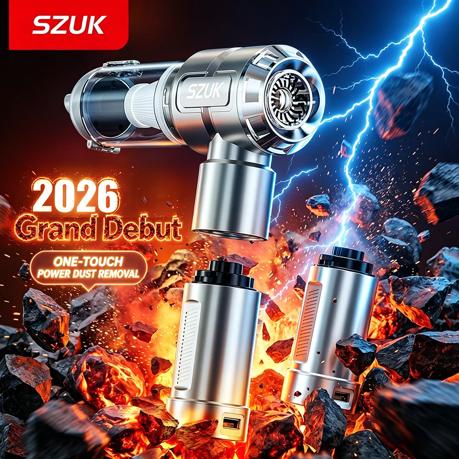 SZUK Portable Car Vacuum Cleaner Rechargeable Multi High Power Handheld Cleaning Machine with LED Light Mini Wireless Cleaner