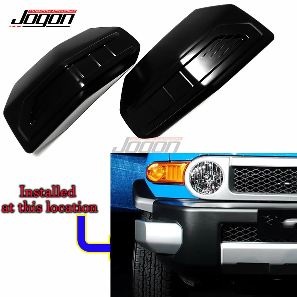 2PCS Matte Black For Toyota FJ Cruiser XJ10 2006-2022 Exterior Car Front Bumper Corner End Cap Covers Trim Auto Accessories