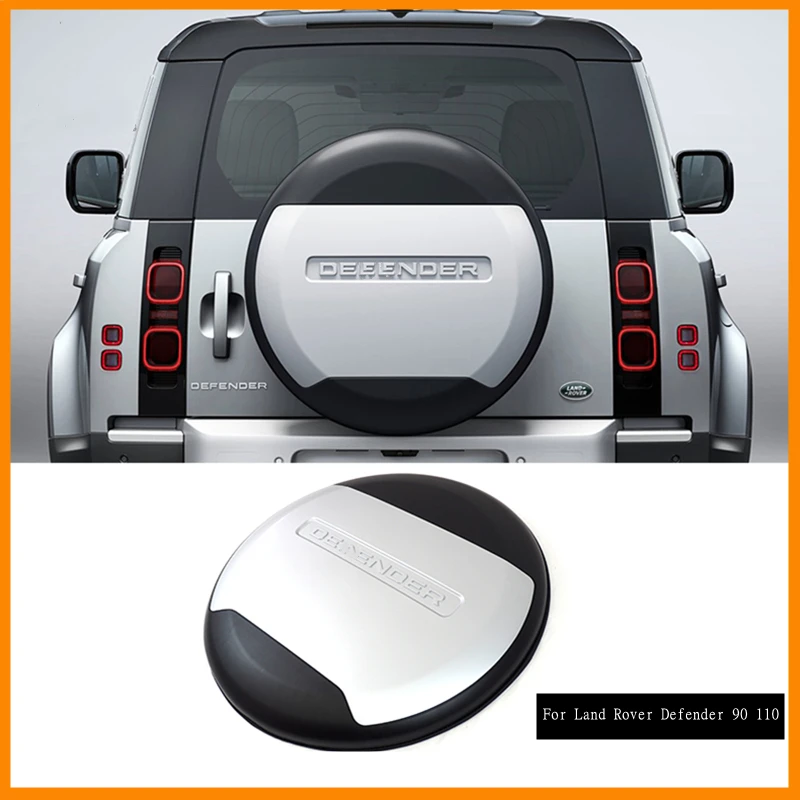 

For Land Rover Defender 90 110 2020 2021 2022 2023 ABS & Leather Rear Spare Tire Protective Cover Car Exterior Tires Accessories