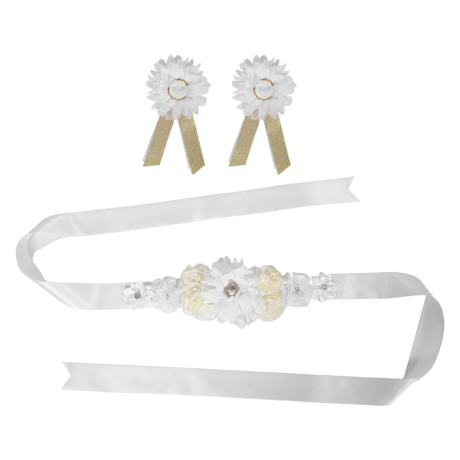 

1 комплект, 1 комплект, пояс для беременных с цветочным принтом, регулируемый пояс для поддержки беременных для душа, свадебный пояс для живота