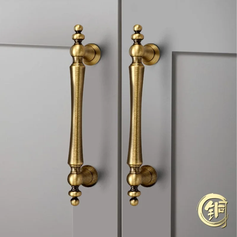 American Retro Solid Brass Cabinet Pull Handles French Luxury Drawer Knobs for Wardrobe Cupboard Furniture Hardware