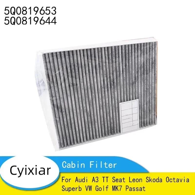 Cabin Air Conditioning Filter For Audi A3 TT Seat Leon Skoda Octavia Superb VW Golf MK7 Passat 5Q0819653 5Q0819644