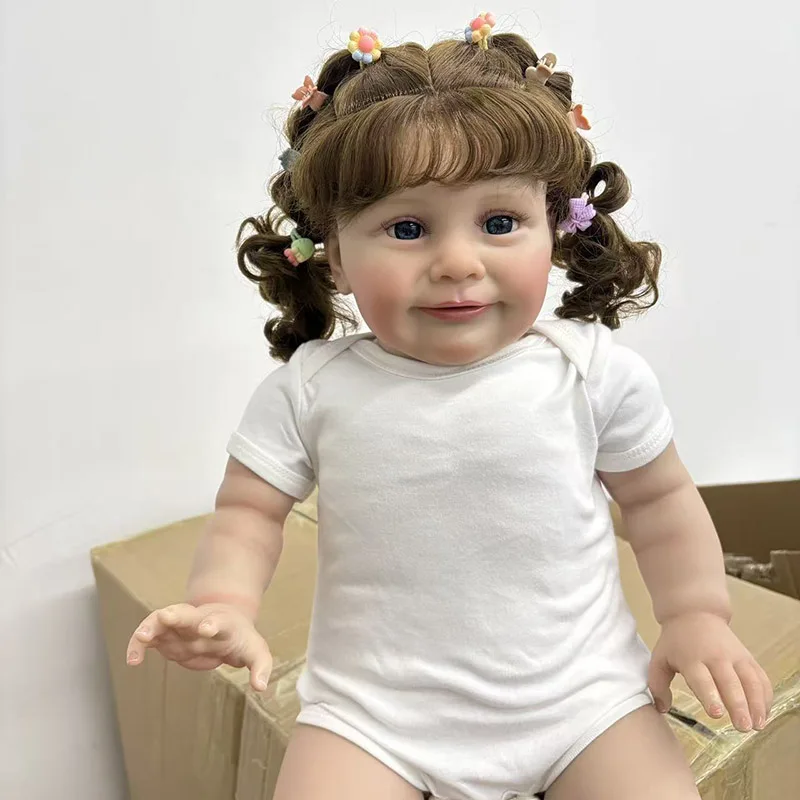 

Кукла-реборн 66 см, малышка Зоэ, принцесса, с коричневыми волосами, реалистичная, для девочек