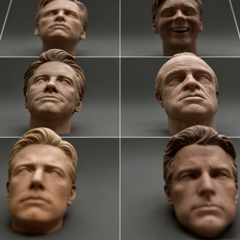 1/6 Scale Resin Diecast Head Sculpture Model Western Movie Actors Collection Head Carving Fit 12'' Action Figure Unpainted