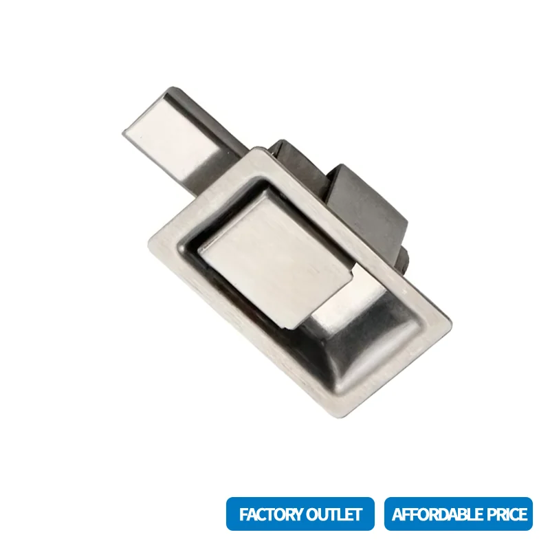 (8 Pieces) Pull Panel Lock 304 Stainless Steel Anti-Collision Lock Flat Small Toolbox Equipment Lock Electrical Cabinet