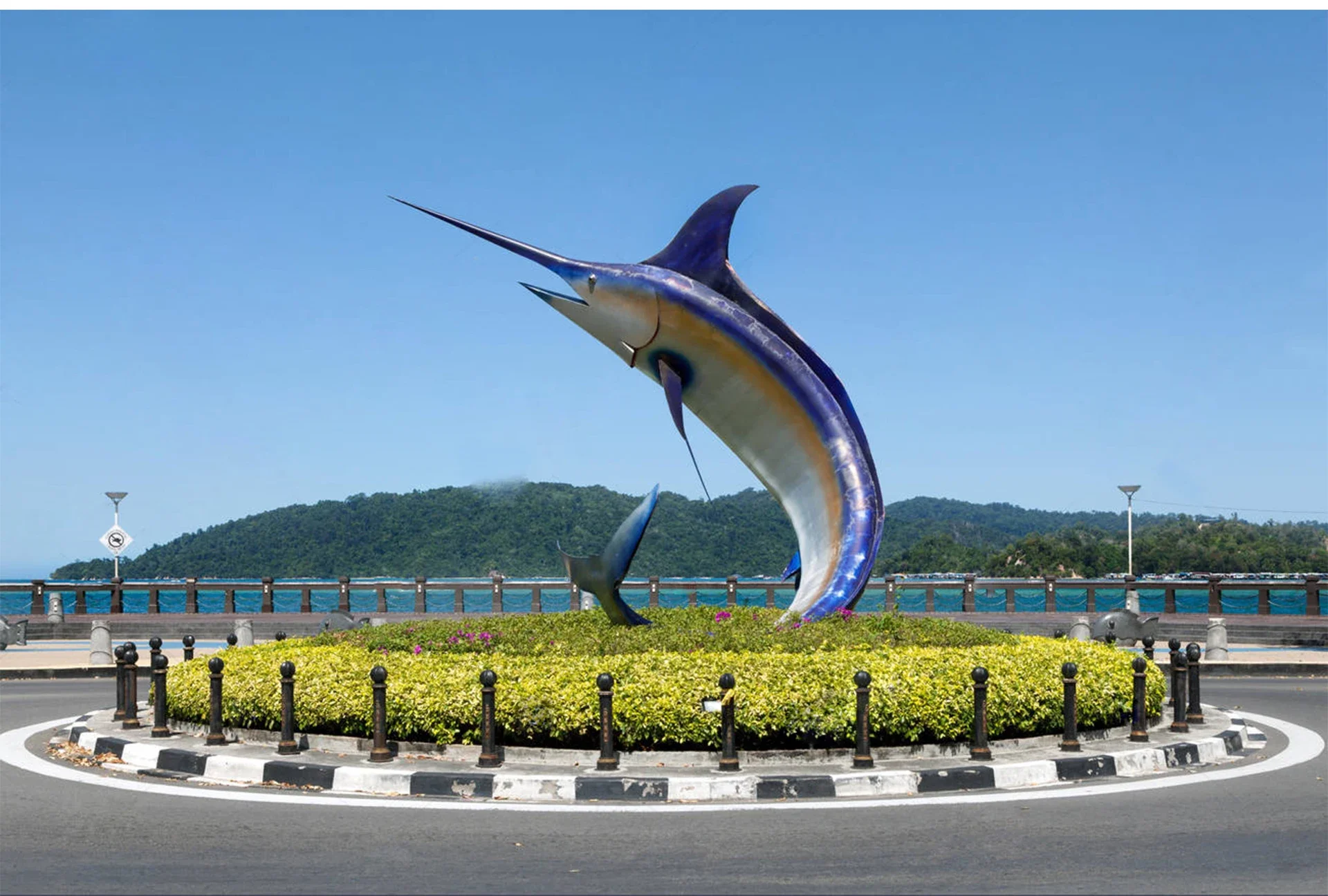 Wondecor Garden Decorative Outdoor Metal Animal Sculpture Life Size fish Statue bronze marlin sculpture