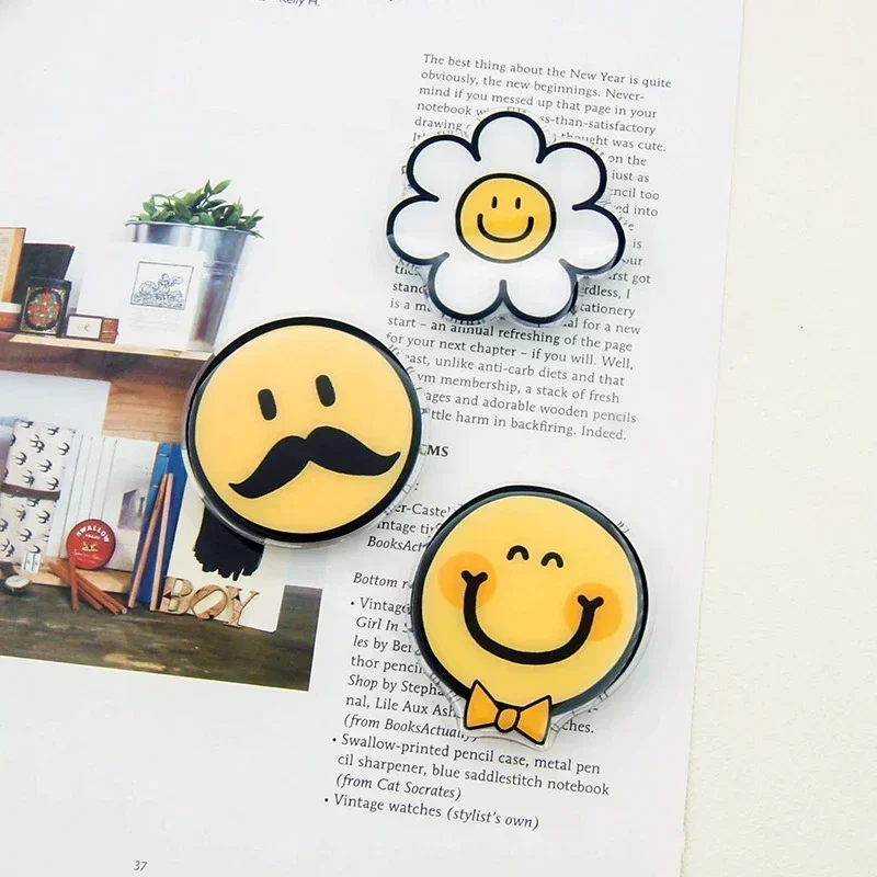 Phone Holder Cute Phone Grip Flower Cat Dog French Fries Hamburger Griptok Clear Acrylic Epoxy Phone Socket Pocket Bracket Stand