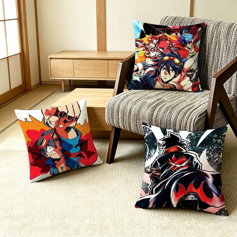 Anime IP Tengen Toppa Gurren L-Lagann Pillow Case Pattern Printed Pillowcase For Living Room Sofa Cushion Cover Anime IP Tengen Toppa Gurren L-Lagann Pillow Case Pattern Printed Pillowcase For Living Room Sofa Cushion Cover