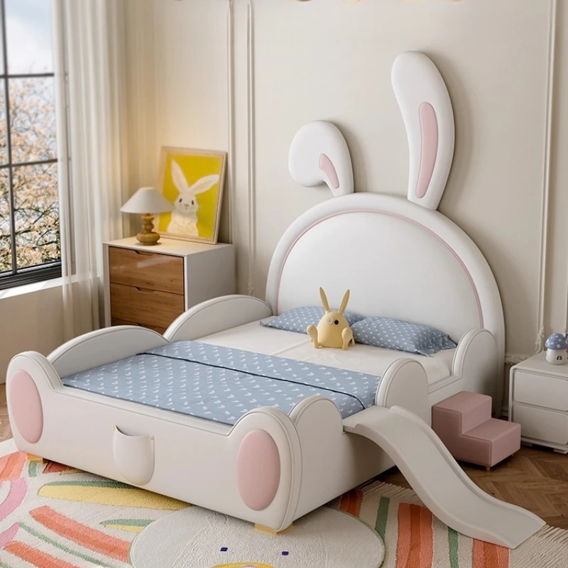 g*-135x200cm frames full size bed luxury king twin bedroom single bed wooden frame Slide leather protection Headboard furniture