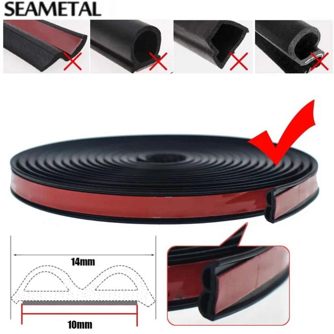 1pc 16.4/26.2/32.8 FT Long Universal Self Adhesive Auto Rubber Weather Draft Seal Strip, Weatherstrip For Car Window And Door