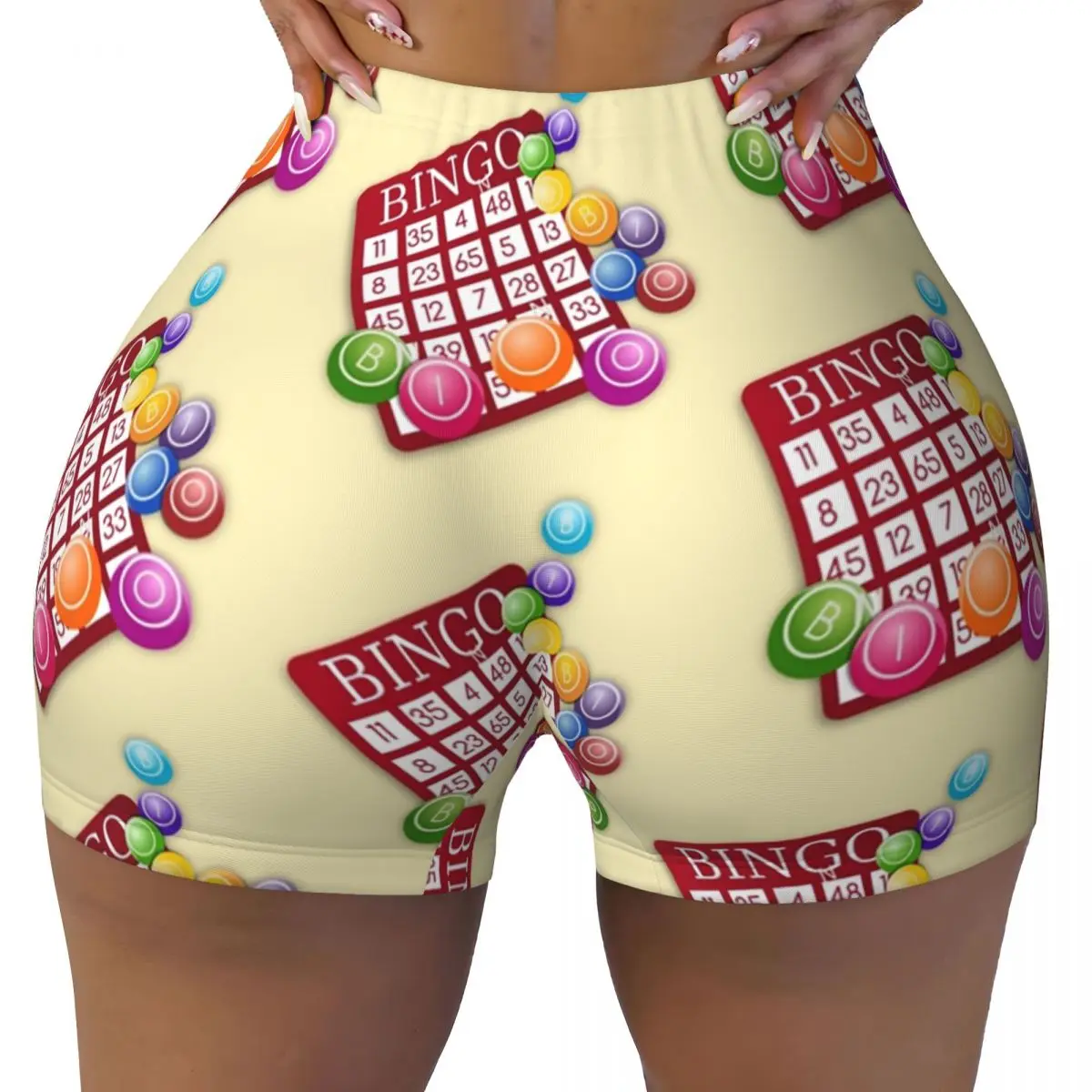 Custom Best Play Bingo Game For Bingo Players Workout Running Volleyball Shorts for Women Gym Yoga Shorts