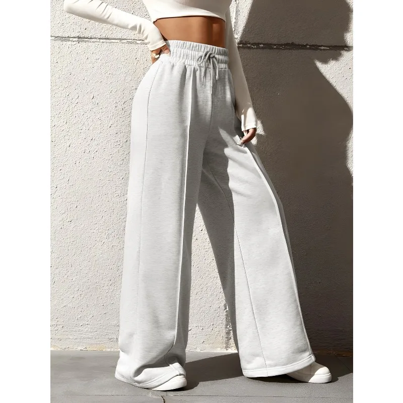 ​​Women's High Rise Wide Leg Sweatpants Center Seam Jogger Pants Lounge Street Casual Trousers Versatile Pants Comfort Fit​​