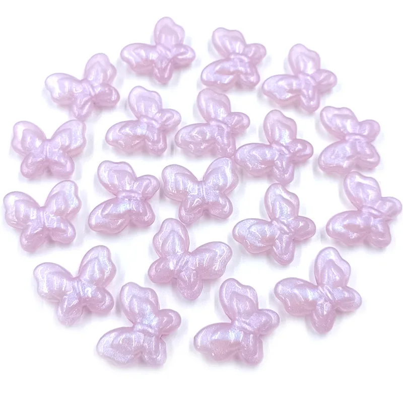 10Pcs Acrylic Butterfly Opaque Fluorescent Loose Beads Cute For Bracelet Supplies Earring Necklace Jewelry Making DIY Keychains