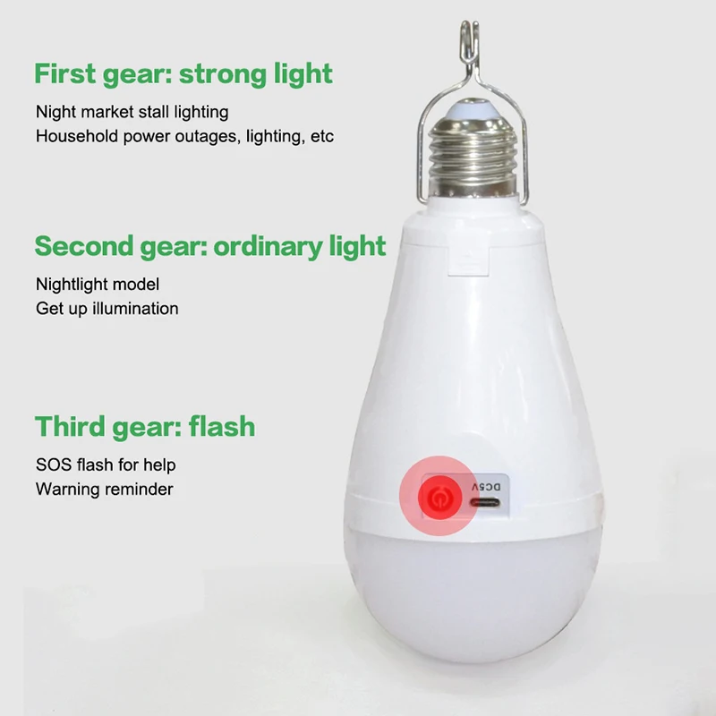 Flimmerfreie LED-Glühbirne Tragbar 20W 30W Notfall-Glühbirne Hof Außenbereich Glühbirne Stromausfall Notfall