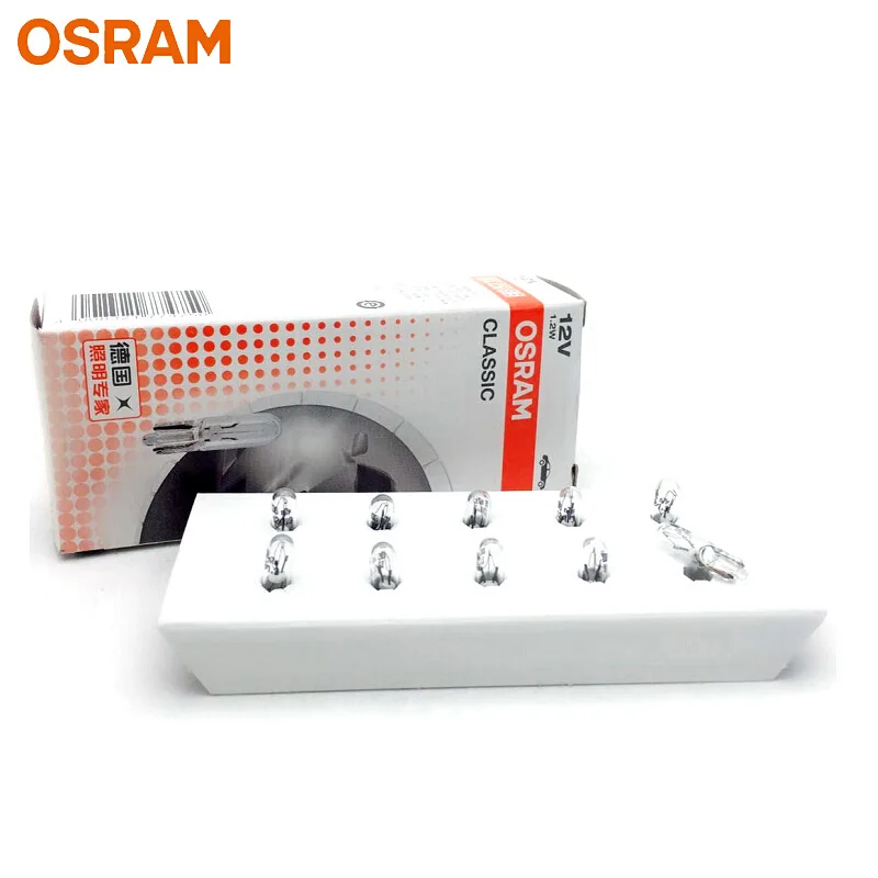 OSRAM Original T5 W1.2W Car Interior Light Standard Tail Lamps Stop Light OEM Auto Door Bulb 12V 1.2W 2721 Wholesale 10pcs