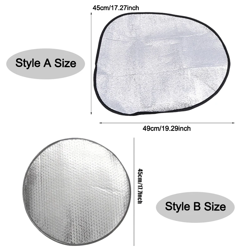 1/2Pcs Car Steering Wheel Anti-Heat Sun Shade Cover Sunscreen Insulation Cover Foldable Sun-proof Anti-UV Protect Parasol Shield