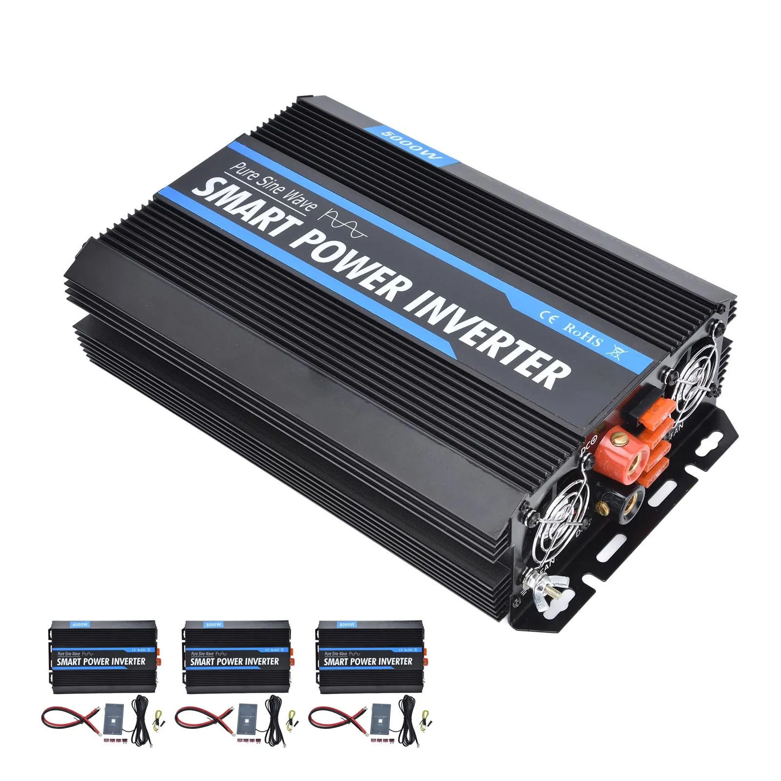 عاكس الطاقة عاكس الطاقة محول الطاقة الشمسية جيبية نقية شاشة ديجيتال 12 فولت إلى التيار المتناوب 220 فولت محول محول الطاقة الشمسية