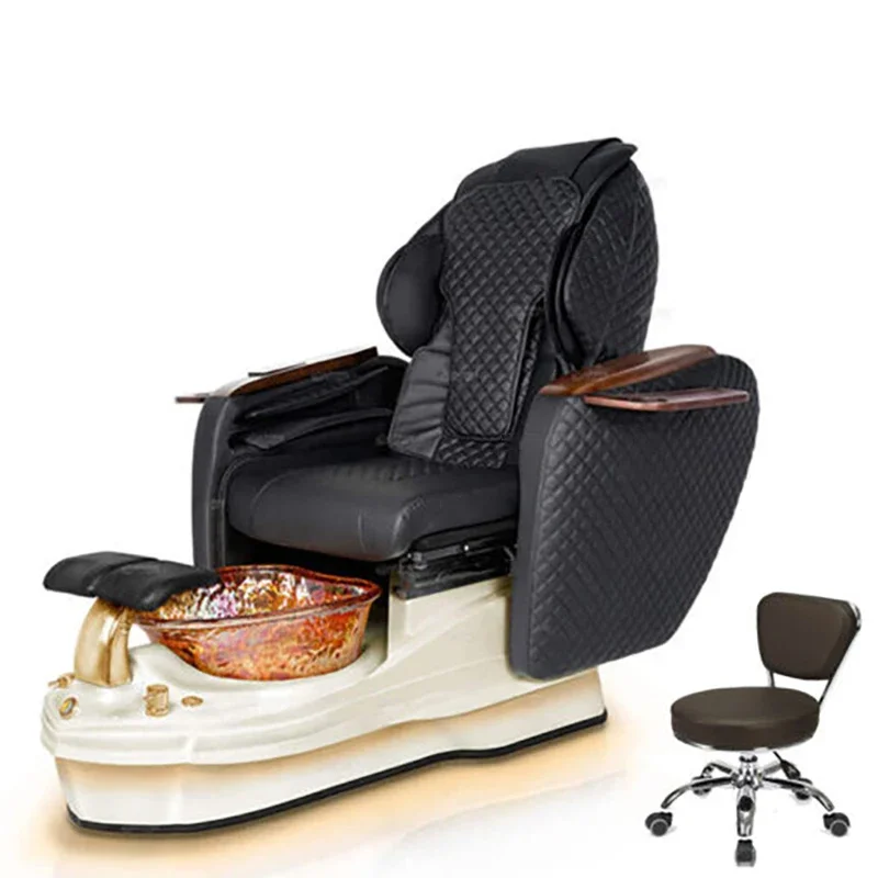 Beauty Modern Luxury Nail Salon Pipeless Whirlpool Foot Spa European Touch Massage Manicure Synthetic Leather Pedicure Chair