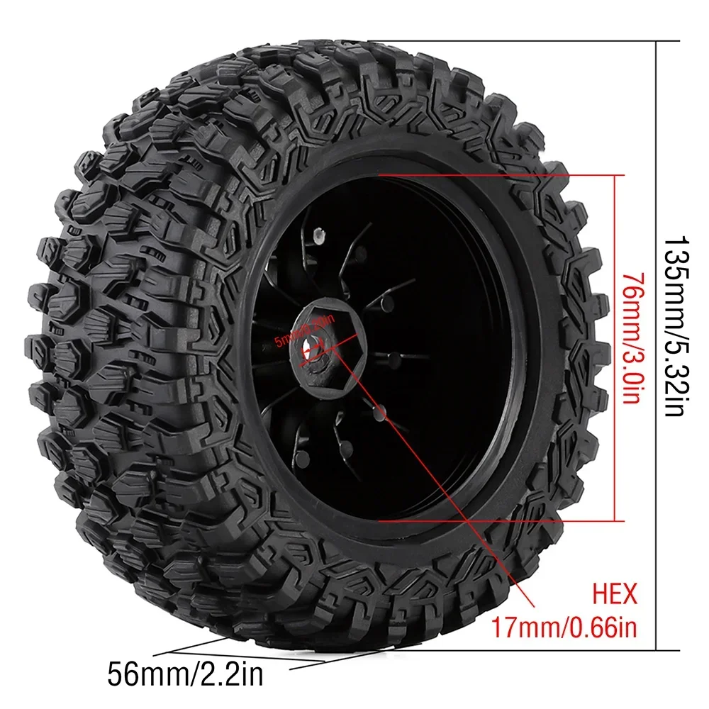 2.8 inch short truck tyre For ARRMA Mojave UDR Desert Short Course Truck Off-road Buggy 1/7 RC Car Wheel Tires DIY Upgrade Parts