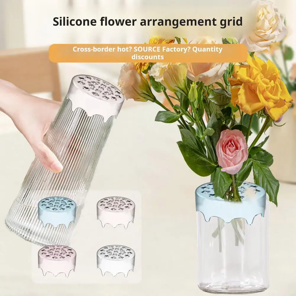 1/2Pcs Silicone Flower Arrangement Holder Reusable DIY Vase Bouquet Spiral Ikebana Stem Holder Floral Arranger Grid Plant Fixati