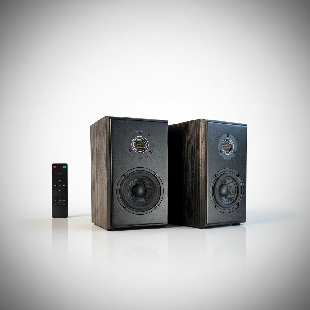 

Samtronic 60W 2-Way HI-FI Wood Tube Amplifier System with Super Bass and Active HI-FI Bookshelf Speakers Use AMT Tweeter