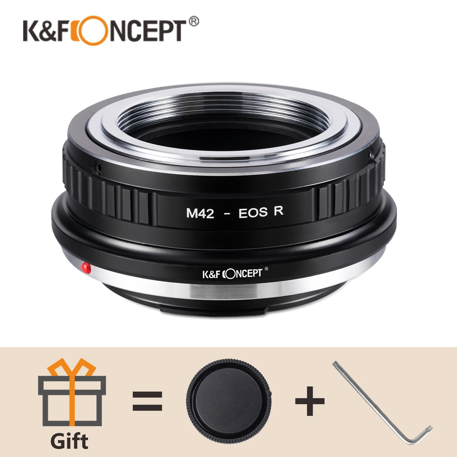 K&F Concept Lens Adapter for M42 Screw Mount Lens to Canon EOS RF Camera EOS R RP R10 R100 R3 R5 R50 R6 MARK2 R7 R8 RP