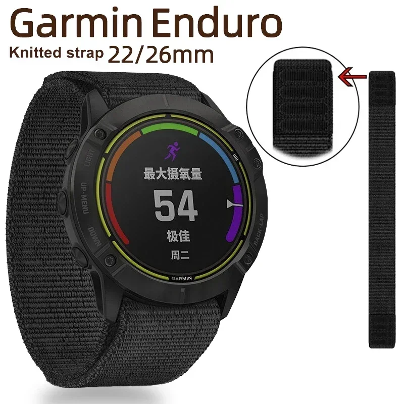 26 20 22mm Nylon Watch Band For Garmin Fenix 7X 6X Pro 7 7S 6 6S 5X 5 5S Plus/Venu 2 Plus Hook and Loop Quick Dry Strap