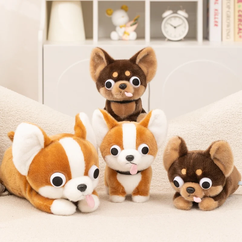 Big Eyes Chihuahua Plush Toys Room Decor Stuffed Animals Puppy Plush Funny Cartoon Stuffed Dog Doll Kids Xmas Birthday Gifts