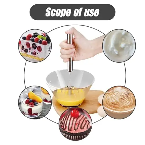 Semi-Automatic Egg Cream Mixer - Labor-Saving Handheld for Baking Cake Dessert Making - Image 5
