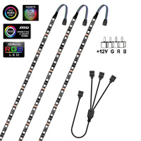 12V 4 Pin RGB Led Strip Light PC Gamer Led Tape Splitter Cable 5050 RGB Strip For Aura Sync MSI Mystic Light Motherboard Control