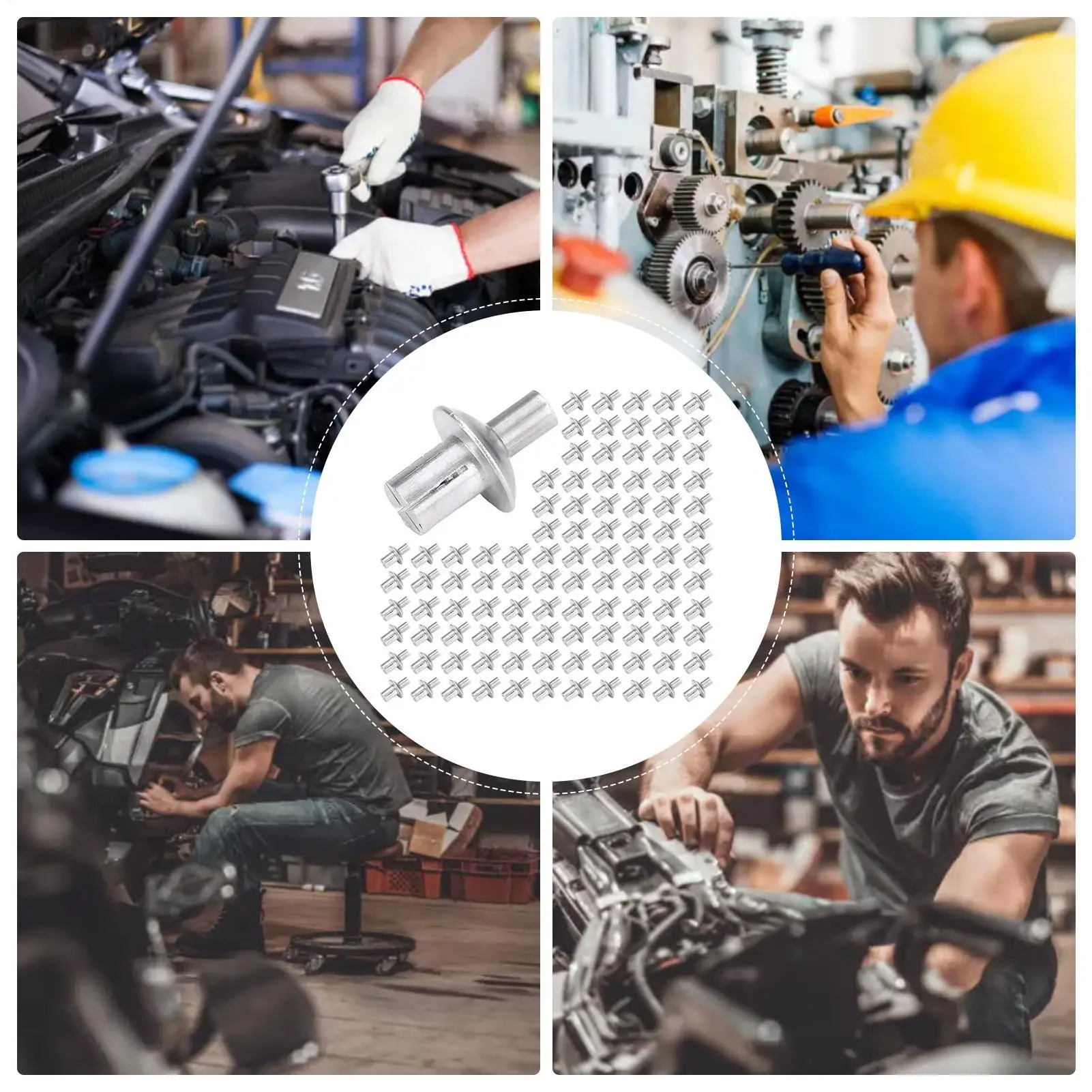 50/100pcs Hammer Drive Rivets Expansion Round Head Aluminum Nail Stainless Steel Stick Expansion Nail Expansion Rivets