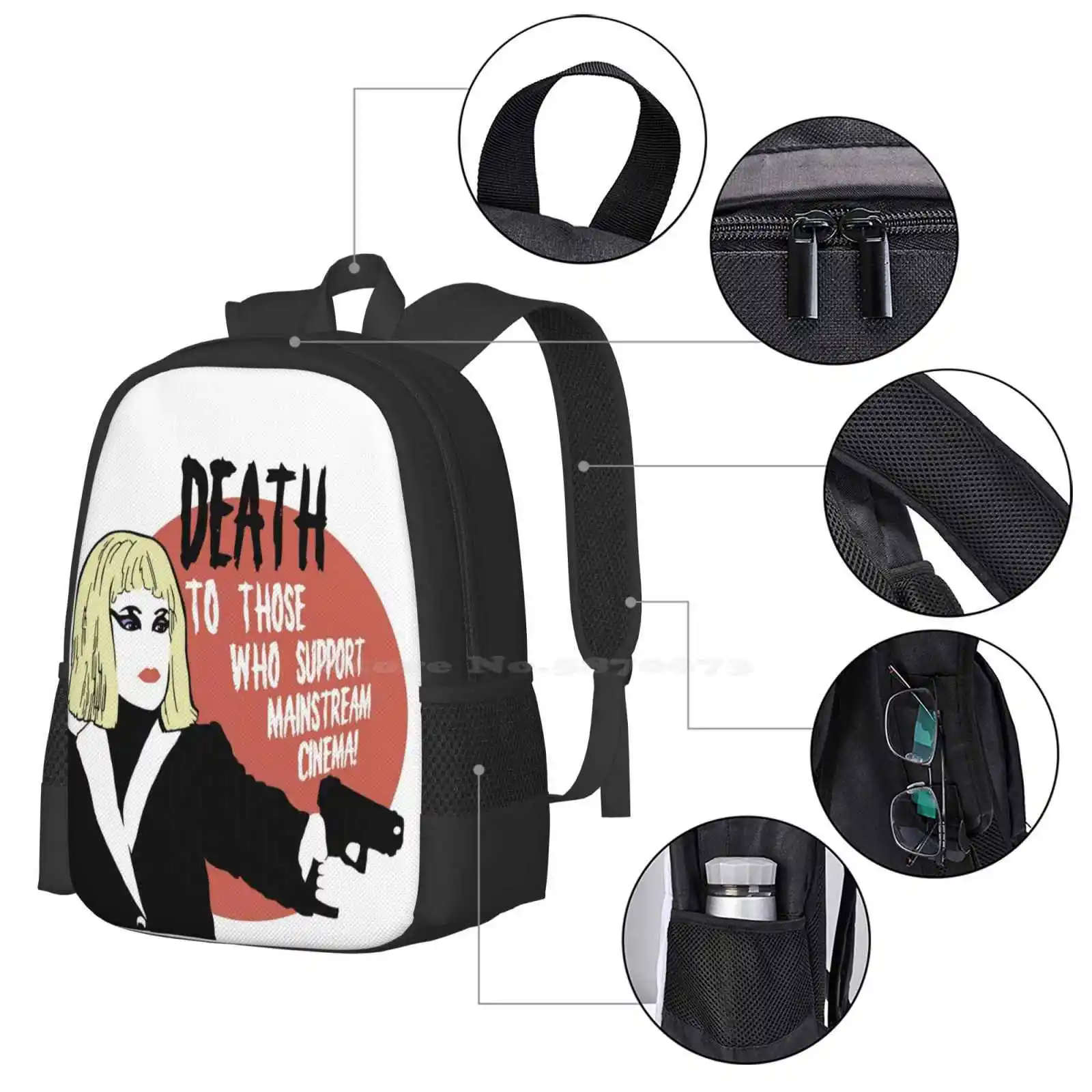 Cecil B Demented John Waters Pattern Design Laptop Travel School Bags Melanie Griffith Cecil B Demented John Waters Movies Cult