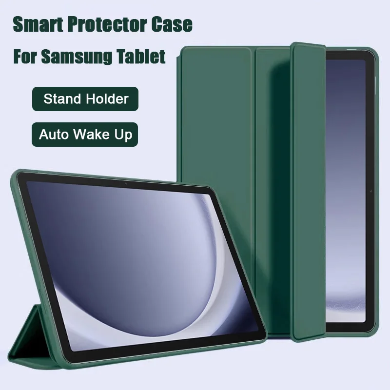 

For Samsung Galaxy Case Tab S11 S10 S6 Lite Tab A9+ A8 A7 S8 S9 S11 11 FE 12.4 Smart Auto Sleep Wake Function Silicone Cover