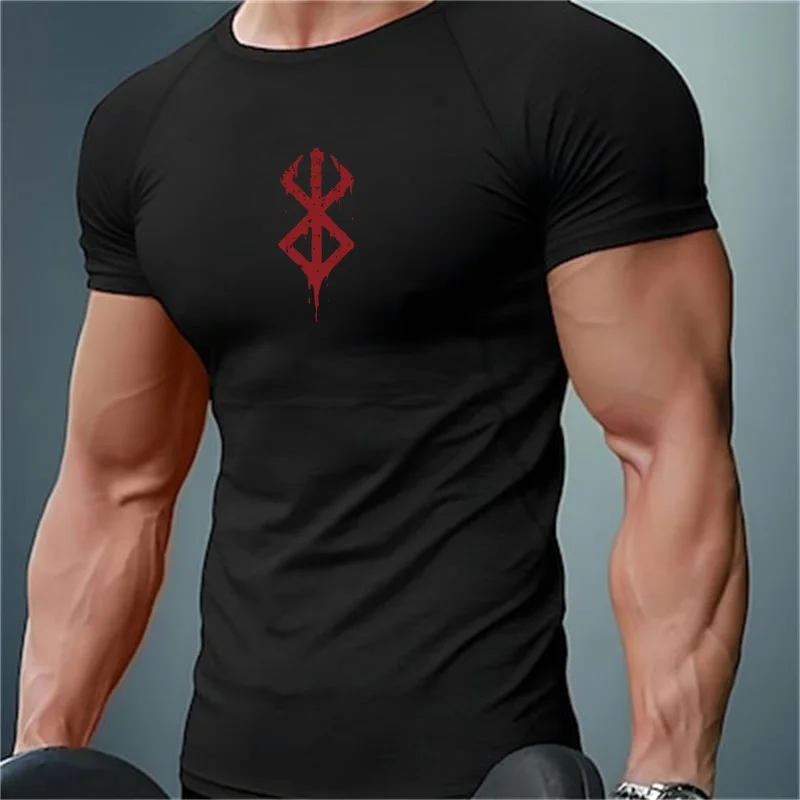 Men's Print Compression Shirts Summer Short Sleeve Rash Guard Gym Workout T-shirt Athletic Quick Dry Baselayer Undershirts Tops image 4