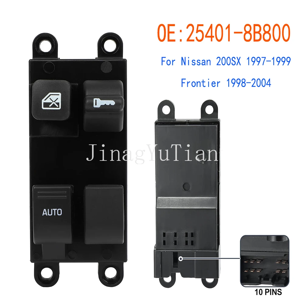 Piezas de botón regulador de Control de elevador de interruptor de ventana eléctrica para Nissan 200SX 1997-1999 Frontier 1998-2004 accesorios de coche