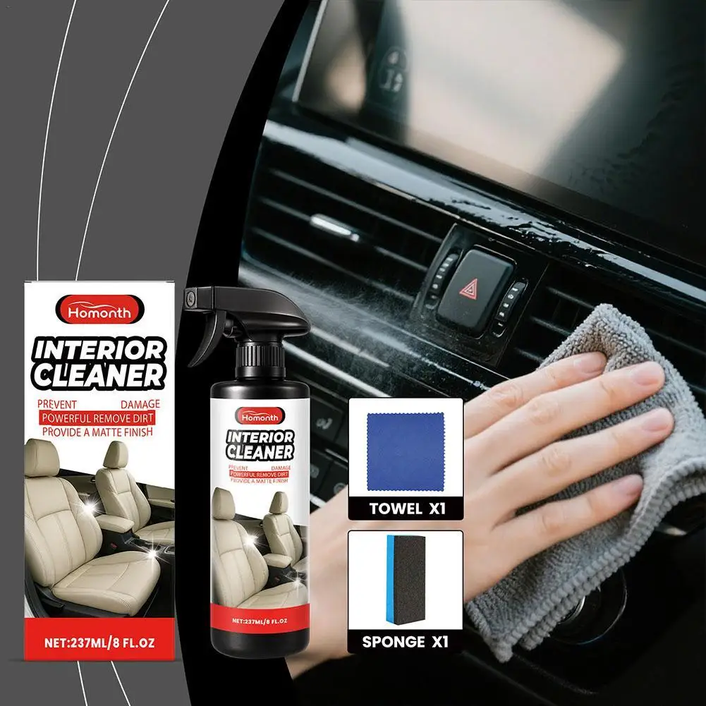 

237ml Car Interior Foam Cleaner Rust Cleaning Remove Oil Stains Auto Wash Decontamination Car Leather Foam Clean Spray