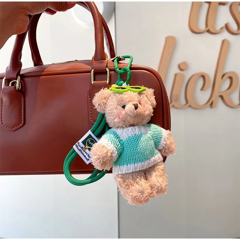 Cute Bear Pendant Diy Mobile Phone Keychain Pendant Women  Doll Accessory Bag Hanging  Sweater Bear Toy Lanyard Keychain 2025