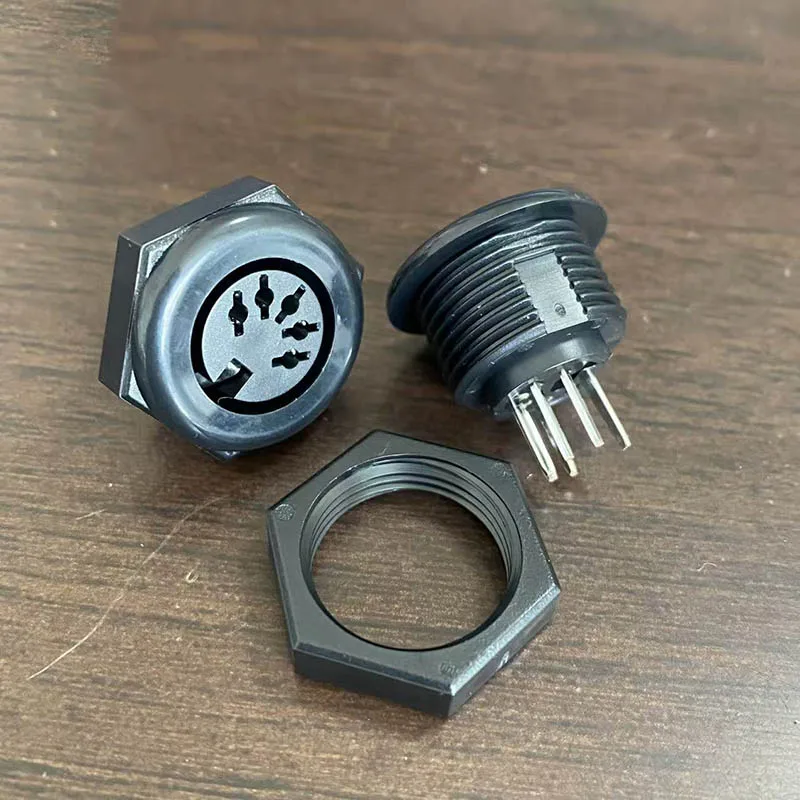 DS-5-07C circular S-terminal connector, 5-core socket, 5P threaded DIN female socket, vertical connection head, medical nut
